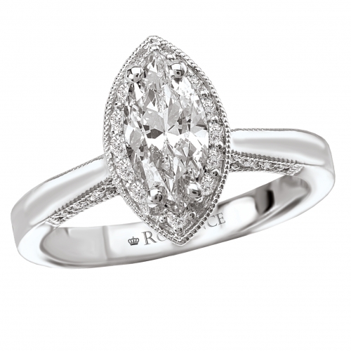 0.72CT Marquise Halo Ring