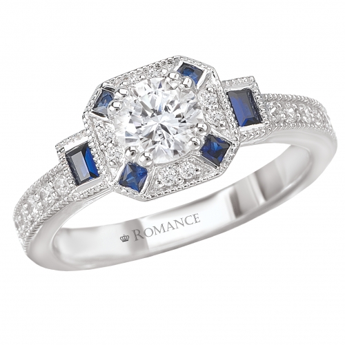 0.80CT Sapphire Diamond Ring