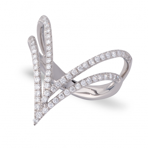 V-Shaped Fancy Diamond Ring