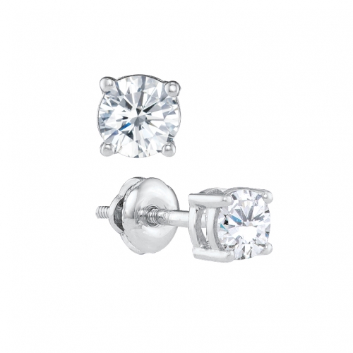0.75CT Diamond Solitaire Stud Earrings