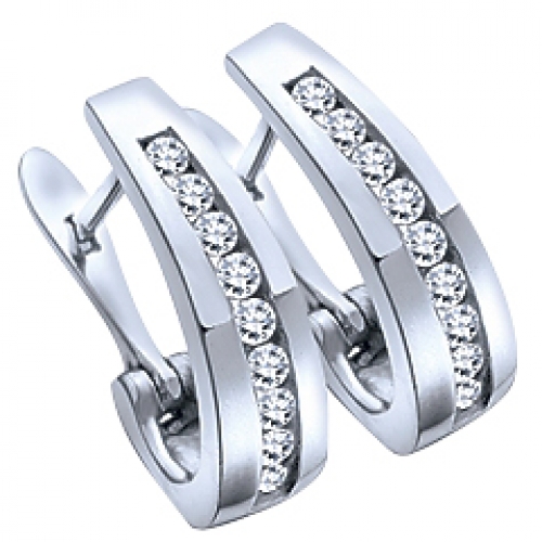 10ct White Gold Diamond Hoops- ‘J’Hoops collection